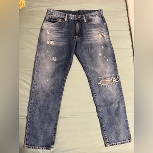 Ralph Lauren Denim & Supply Distressed Blue Jeans - Classic Casual Fit